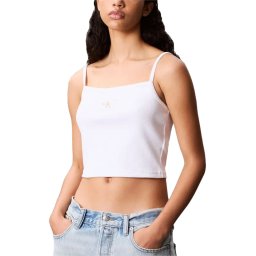 CALVIN KLEIN Top A- Woven Label Rib Cami LV047C908G YAA brilliant white