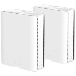 Sistem Wi-Fi Mesh ASUS ZenWiFi BQ16 (W-2-PK), BE25000, Quad-Band, acoperire 740m², Quad-Core 2.6GHz CPU, 256MB/2GB Flash/RAM, 10G dual-port, Smart Home Master SSIDs, AiProtection Pro, Adaptive QoS, VPN server/client, IPTV, OFDMA, Beamforming, AiMesh