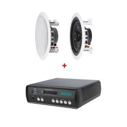 Sistem de sonorizare 2x30W cu amplificator DSPPA Mini60 si boxe de tavan Inakustik Ambientone R1