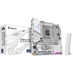 Placa de baza GIGABYTE Z890M A ELITE WF7 ICE, LGA1851, DDR5, BT, Wi-Fi, Micro ATX, Alb