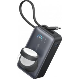 Baterie Externa Anker MagGo, 10000mAh, 35W, PD + QI, 1 x QI - 2 x USB-C, Neagra A1657011