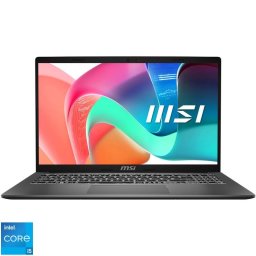 Laptop Gaming MSI Modern 15 F13MG cu procesor Intel Core i5-1334U pana la 4.6GHz, 15.6'', IPS, Full HD, 8GB DDR4 RAM, 512GB SSD, Intel® Iris® Xe Graphics, No OS, Platinum Gray