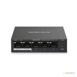 Switch Mercusys MS105GP, 5 porturi Ethernet, PoE, negru, 142x124x91mm
