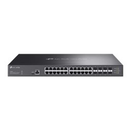 Switch Omada Tp-Link SX3832, 24 porturi RJ45, 8 porturi SFP+, 640Gbps, management centralizat, Negru