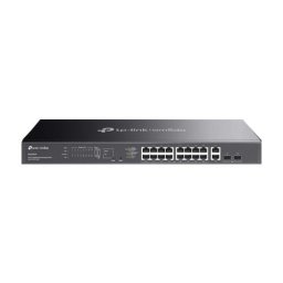 Switch 16 porturi PoE RJ45 Gigabit, 2 x SFP 1G, 2 x RJ45 1G, Easy Managed, 1U - TP-Link Omada ES220GMP, Negru