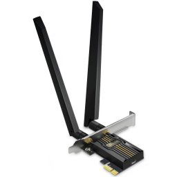 Placa de retea TP-Link Archer TBE552E, BE9300, Tri-Band, Wi-Fi 7, Bluetooth 5.4, 5760 Mbps, Negru