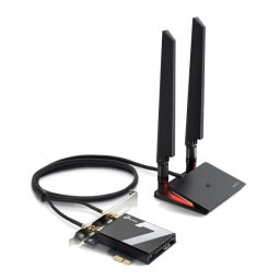Placa de retea wireless TP-LINK TBE550E, Tri-Band, Wi-Fi 7, Negru