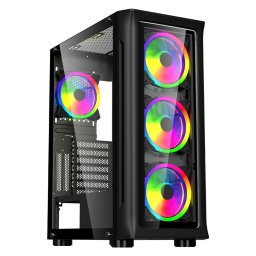 Carcasa SP-GC-SHIELD, Mid-Tower, fara sursa, ATX, Black