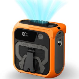 Mini Ventilatoare Ventilator Portabil cu Acumulator 10000mAh, 5 Viteze - Techsui (Z13) - Orange