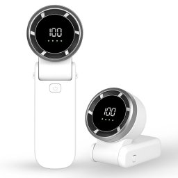 Mini Ventilatoare Ventilator Portabil cu Baterie si Display Digital, 5000mAh - Techsuit (A9) - White