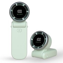 Mini Ventilatoare Ventilator Portabil cu Baterie si Display Digital, 5000mAh - Techsuit (A9) - Green