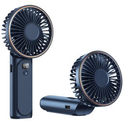 Mini Ventilatoare Ventilator Portabil cu Baterie si Display Digital, 5000mAh - Techsuit (M12) - Blue