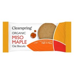 Biscuiti de Ovaz cu Miso si Sirop de Artar Eco 40g Clearspring