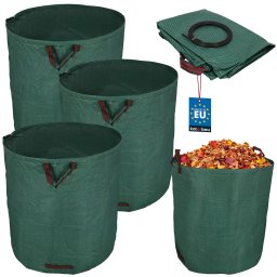 Grădină sac coș pentru frunze iarbă rotund pliabil 635 l set de 3 buc.