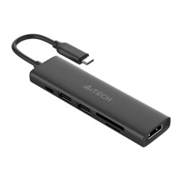 Docking station USB type C la HDMI 4K60Hz + 2 x USB-A + 1 x USB type C + Slot SD PD 100W, A4TECH DST-60C-GR