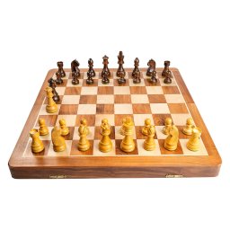 Set piese si cutie cu tabla de sah - Tournament cu regine suplimentare