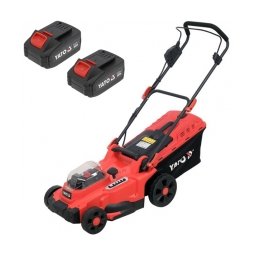 Yato - YT-85222 - Masina de tuns iarba cu 2 acumulatori, Li-Ion, 18 V, 4 Ah, 37 cm, 35 l