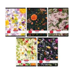 Caiet A5 cu model floral, pătrățele, 27-32 - diverse