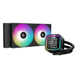 DeepCool CPU Water Cooler - LD240 (max. 21dB; max. 122,39 m3/h; 2x12cm, afișaj LED, negru)