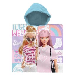 Prosop de plaja tip poncho din bumbac, 60 x 120 cm cu imprimeu Barbie