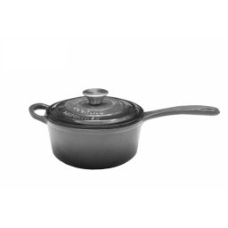 Cratita din fonta emailata cu coada si capac, 19x9cm, capacitate 1.8l Marble Gray / DCN58628