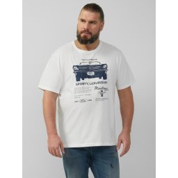 s.Oliver Big Sizes Tricou barbati big sizes cu imprimeu Ford®, decolteu la baza gatului, alb (SELECTATI MARIMEA: 5XL)