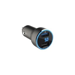 Încărcător auto cu afișaj Winner Group 2xUSB-A Power Delivery 30W negru