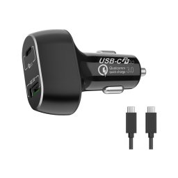 Încărcător auto Winner Group 1xUSB-C + 1xUSB-A Power Delivery 63W negru