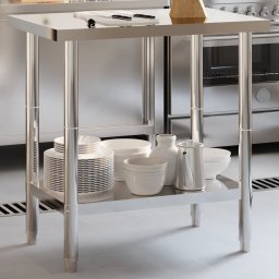 Masa de lucru pentru bucatarie, 82,5x55x85 cm, otel inoxidabil GartenMobel Dekor