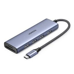 Hub Ugreen USB-C la HDMI 3x USB-A 3.0 SD/TF Gri