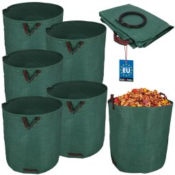 Grădină sac coș pentru frunze iarbă rotund pliabil 635 l set de 5 buc.