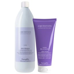 Kit Farmavita Amethyste Cool Blonde Ingrijire completa pentru par blond: hidratare, protectie si tonuri reci stralucitoare - Salon size