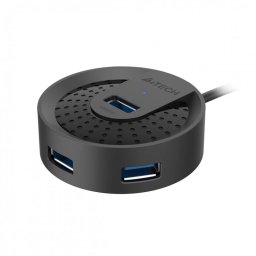 HUB USB 3.2-A la 4 x USB-A 1m Negru, A4Tech HUB-30-BK