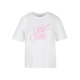 Miss Tee Tricou 'Girl Gang' roz deschis / alb