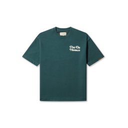 Pas De Monaco Tricou 'CARRE' verde închis / alb