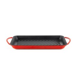 PLACĂ GRILL DREPTUNGHIULARĂ, FONTĂ EMAILATĂ, CU MÂNERE, ROȘU CHERRY, LÄTT HOME