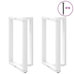 Picioare de masa de bar în forma de T, 2 buc., alb, 60x35x(90-91) cm, otel GartenMobel Dekor