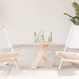 Masa de cafea pliabila 33x33x40,5 cm din lemn solid nuc GartenMobel Dekor