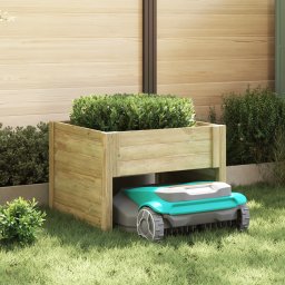Garaj pentru masina de tuns iarba robotica cu planter din lemn impregnat de pin GartenMobel Dekor