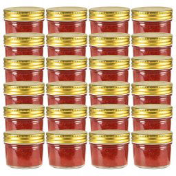 Borcane din sticla pentru gem cu capac auriu 24 buc. 110 ml GartenMobel Dekor