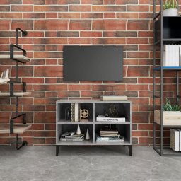 Comoda TV cu picioare metalice, gri beton, 69,5x30x50 cm GartenMobel Dekor