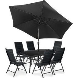 Set Mobilier gradina MELISA DARK 6 persoane, Negru