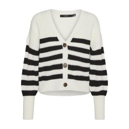 VERO MODA Geacă tricotată 'VMLEA' negru / alb