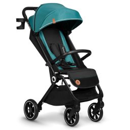 Lionelo - Carucior sport Cloe, De la nastere, Cu accesorii, Cadru din aluminiu, 0-22 kg, Usor, Pliabil cu o singura mana, Ideal pentru toate tipurile de suprafete, Verde smarald