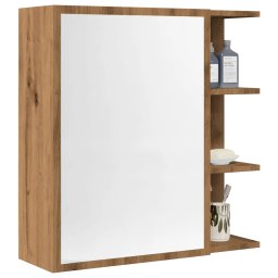 Dulap baie cu oglinda, stejar artizanal, 62,5x20,5x64 cm lemn GartenMobel Dekor