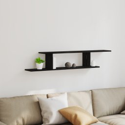Raft TV de perete Negru Stejar 125x18x23 cm din lemn GartenMobel Dekor