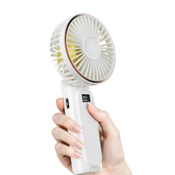 Mini Ventilatoare Ventilator Portabil cu Baterie si Display Digital, 5000mAh - Techsuit (M12) - White