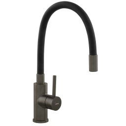 Baterie stativa bucatarie cu pipa flexibila, gun metal-Zumba Gun Metal
