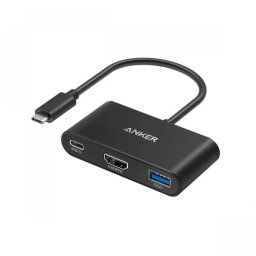 DOCKING Station Anker 3-in-1, porturi: HDMI (M) 4K 30Hz, USB 3.2 gen 1, PD 100W, , conectare prin USB Type-C (T), rata transfer 5 Gbps, ABS, gri, A8339HA1 (timbru verde 0.18 lei) - 0194644023157