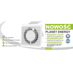 Sisteme de ventilatie Wentylator ścienny 100mm 8W Planet Energy